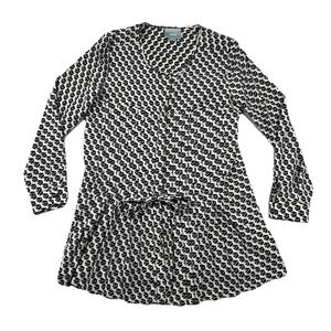 Maeve Black and White Mini Dress with Tie Waist
